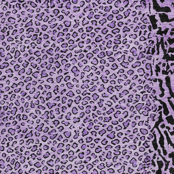 8' X 10' Purple Animal Print Washable Indoor Outdoor Area Rug