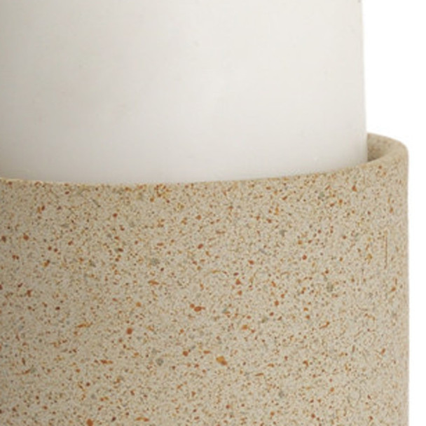 11" Beige Metal Tabletop Pillar Candle Holder
