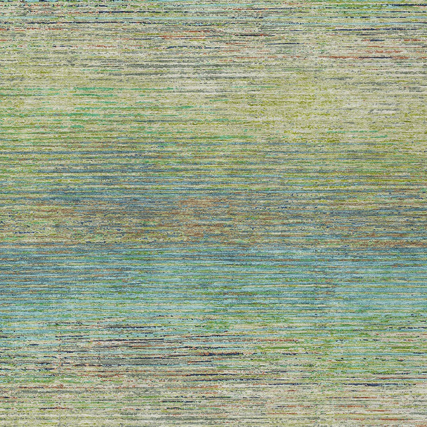 5' X 8' Artichoke Green Striped Washable Indoor Outdoor Area Rug