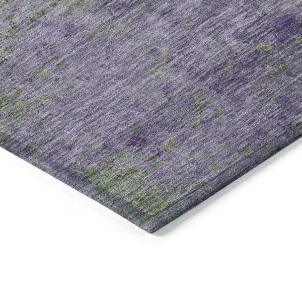 9' X 12' Purple And Green Abstract Washable Indoor Outdoor Area Rug
