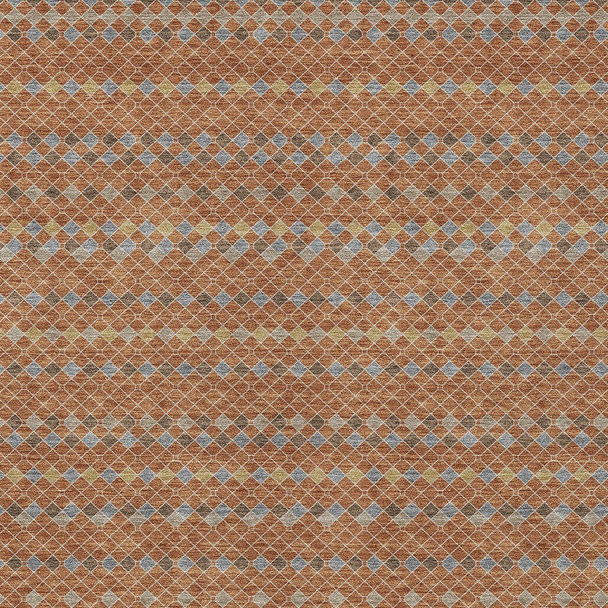 8' X 10' Orange And Taupe Striped Washable Indoor Outdoor Area Rug
