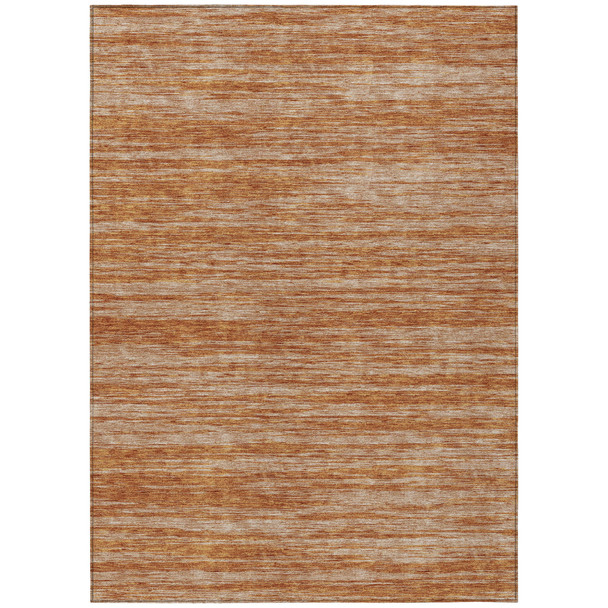 8' X 10' Copper And Rust Abstract Washable Indoor Outdoor Area Rug