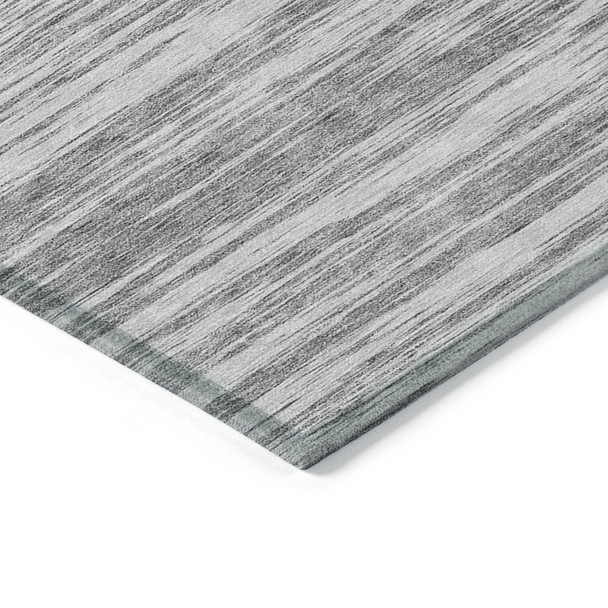 5' X 8' Gray And Ivory Abstract Washable Indoor Outdoor Area Rug