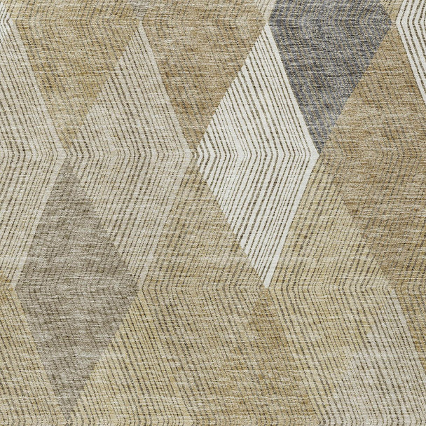 9' X 12' Wheat Taupe And Ivory Argyle Washable Indoor Outdoor Area Rug