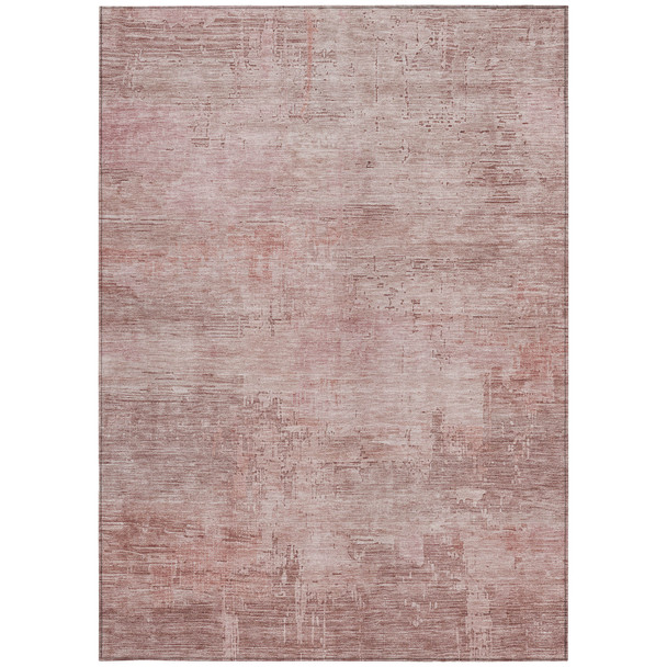 3' X 5' Blush And Pink Abstract Washable Indoor Outdoor Area Rug