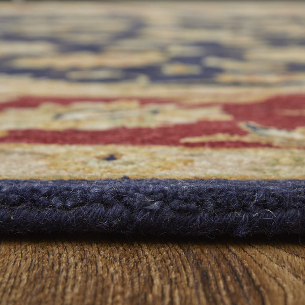 8' X 10' Blue Red And Gold Oriental Hand Tufted Area Rug