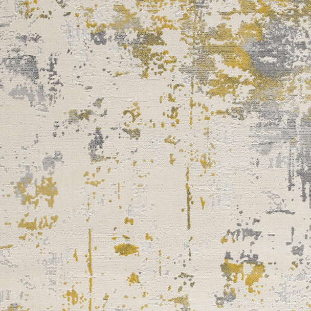 4' X 6' Gold Abstract Dhurrie Area Rug