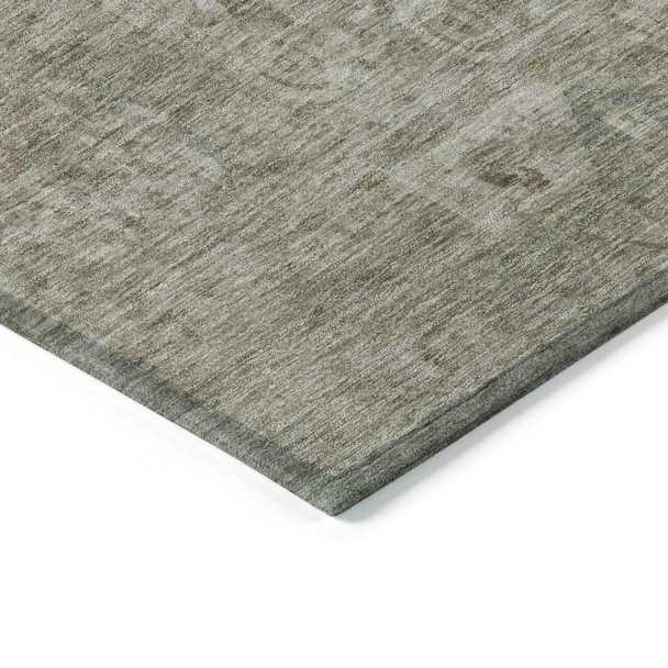 10' X 14' Gray And Silver Medallion Washable Indoor Outdoor Area Rug