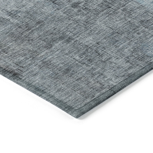 5' X 8' Blue And Gray Abstract Washable Indoor Outdoor Area Rug