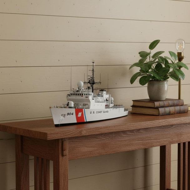 10" Unfinished Wood Hand Painted Model Boat