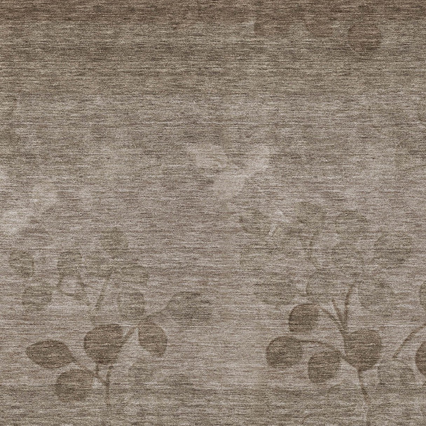 5' X 8' Taupe And Beige Floral Washable Indoor Outdoor Area Rug