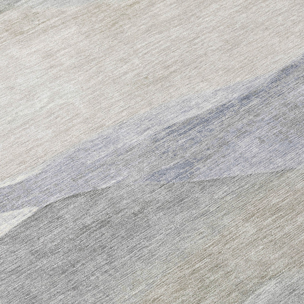 9' X 12' Beige And Gray Abstract Washable Indoor Outdoor Area Rug