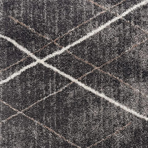 7' X 9' Gray Modern Distressed Lines Area Rug