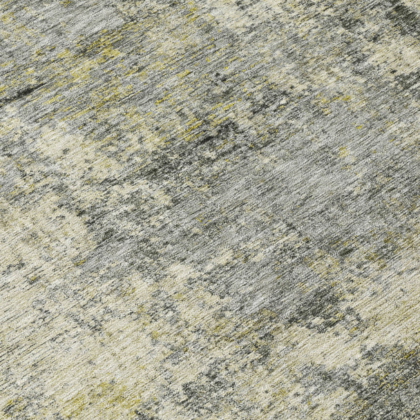 8' X 10' Pewter And Beige Abstract Washable Indoor Outdoor Area Rug
