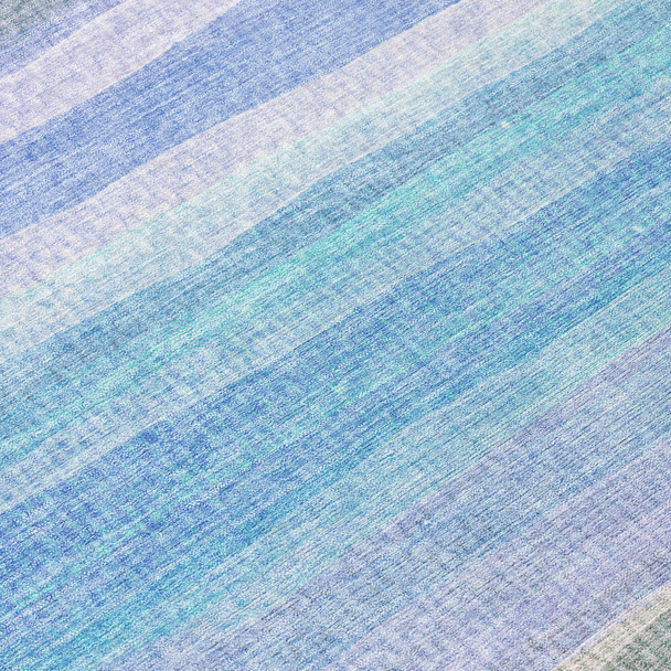 3' X 5' Aqua Lavender And Peach Striped Washable Indoor Outdoor Area Rug