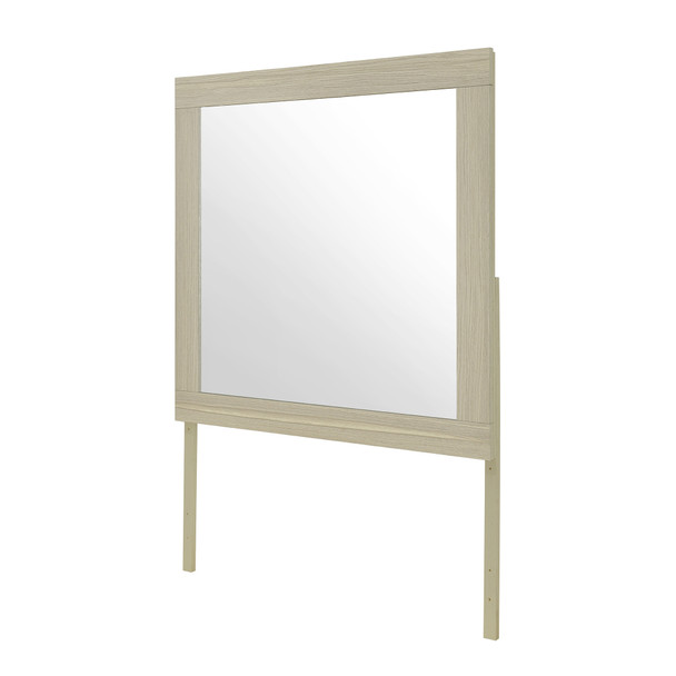 35" Natural Wood Square Frame Mounted Dresser Mirror