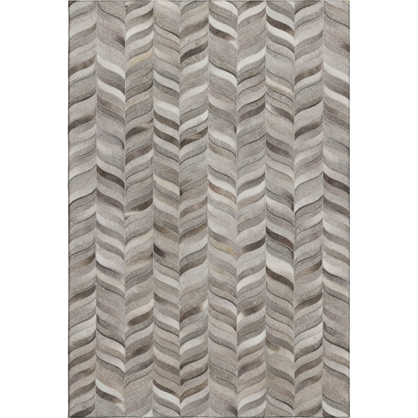 10' X 14' Gray And Ivory Geometric Washable Area Rug With UV Protection