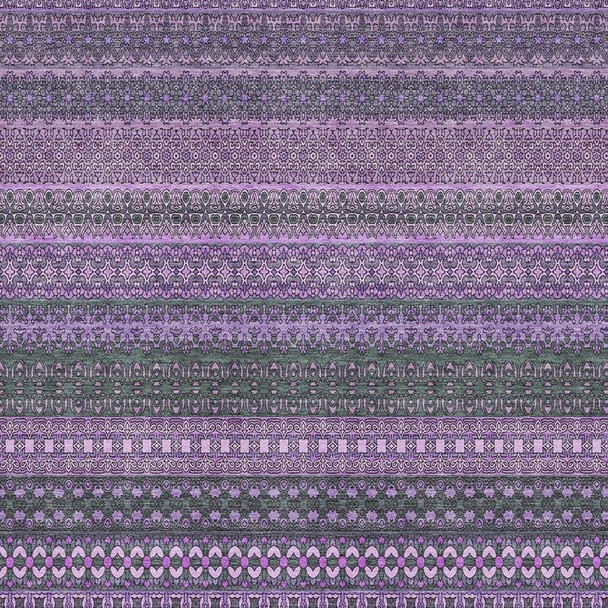 5' X 8' Purple And Ivory Striped Washable Area Rug With UV Protection