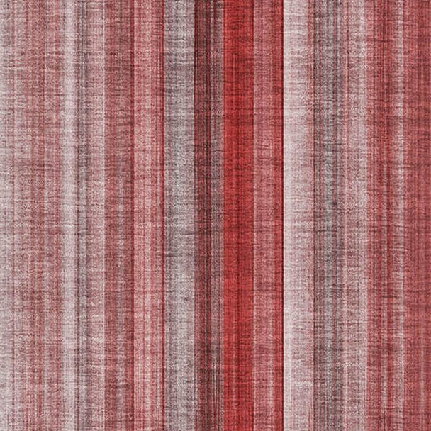 9' X 12' Red And Ivory Striped Washable Area Rug With UV Protection