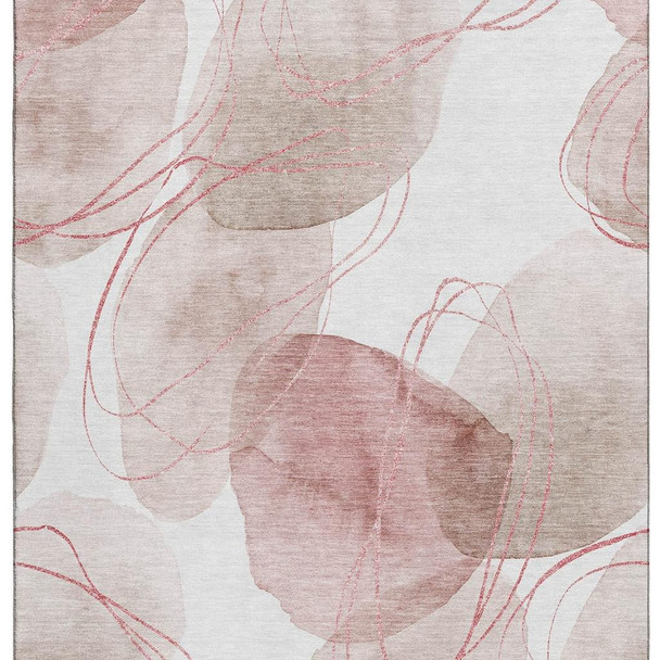 10' X 14' Merlot And Ivory Abstract Washable Area Rug With UV Protection