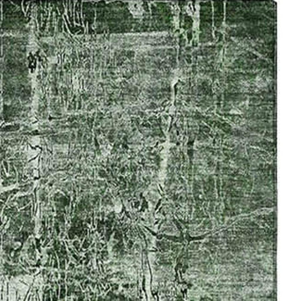 3' X 5' Emerald And Ivory Abstract Washable Area Rug With UV Protection