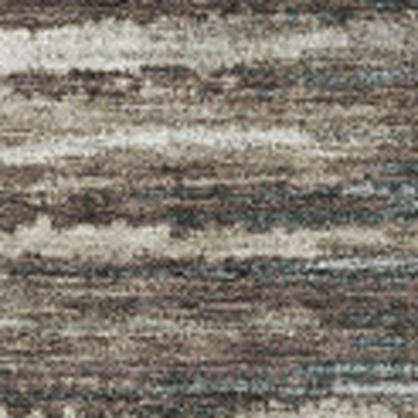 10' X 14' Brown Gray And Ivory Striped Washable Area Rug With UV Protection