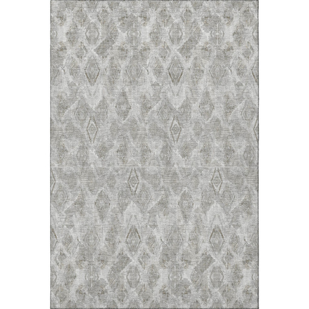 3' X 5' Silver And Gray Diamond Washable Area Rug With UV Protection