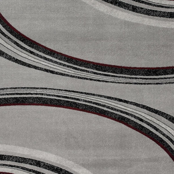 8' X 10' Gray Abstract Dhurrie Area Rug