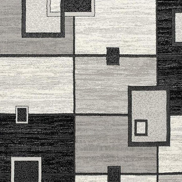 3' X 5' Gray Abstract Power Loom Area Rug