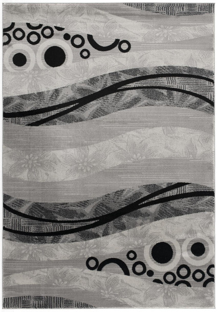 4' X 6' Gray Abstract Power Loom Area Rug