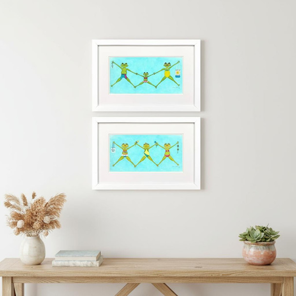 Set Of Two Summer Splash I White Framed Wall Art