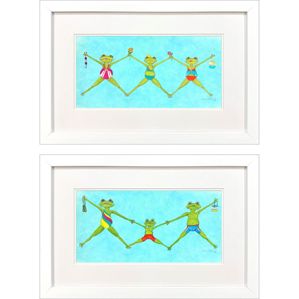 Set Of Two Summer Splash II White Framed Wall Art