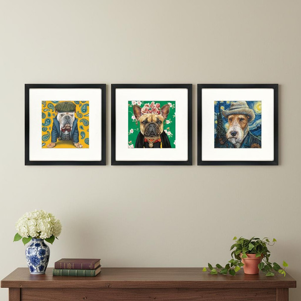 Set Of Three Master Dogs I Black Framed Wall Art