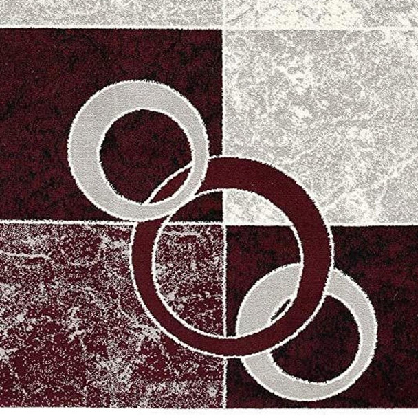 4' X 6' Red Abstract Power Loom Area Rug