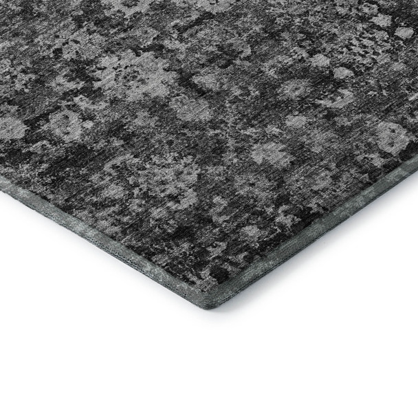 10' X 14' Gray And Ivory Oriental Washable Area Rug With UV Protection