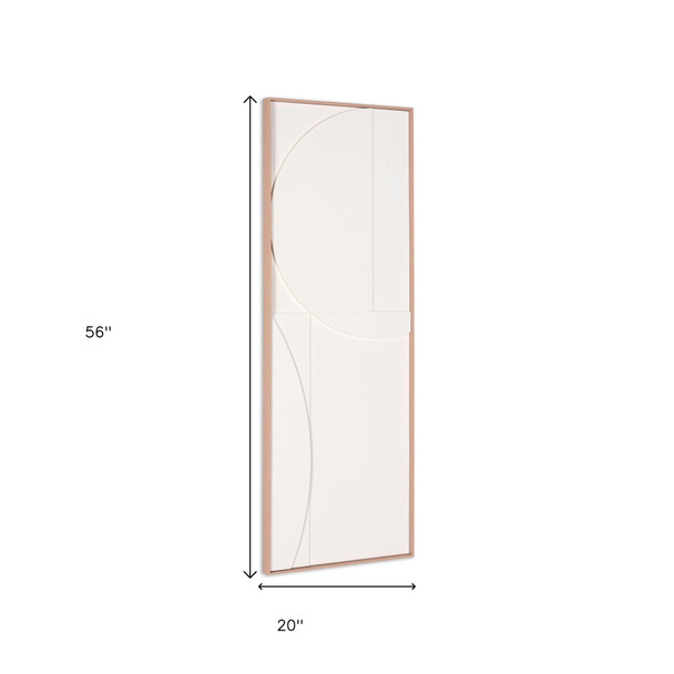 White Minimalist Geo Brown Shadowbox Wall Art