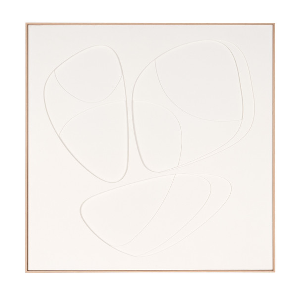 White Curvy Geo Trio Brown Shadowbox Wall Art