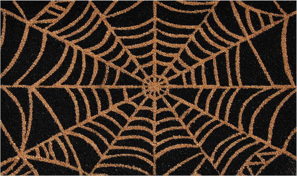 17" X 29" Black And Natural Halloween Halloween Outdoor Coir Door Mat