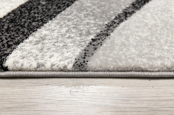 3' X 5' Gray Abstract Power Loom Area Rug