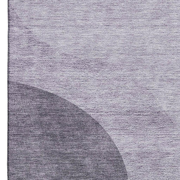 3' X 5' Purple And Ivory Geometric Washable Area Rug With UV Protection