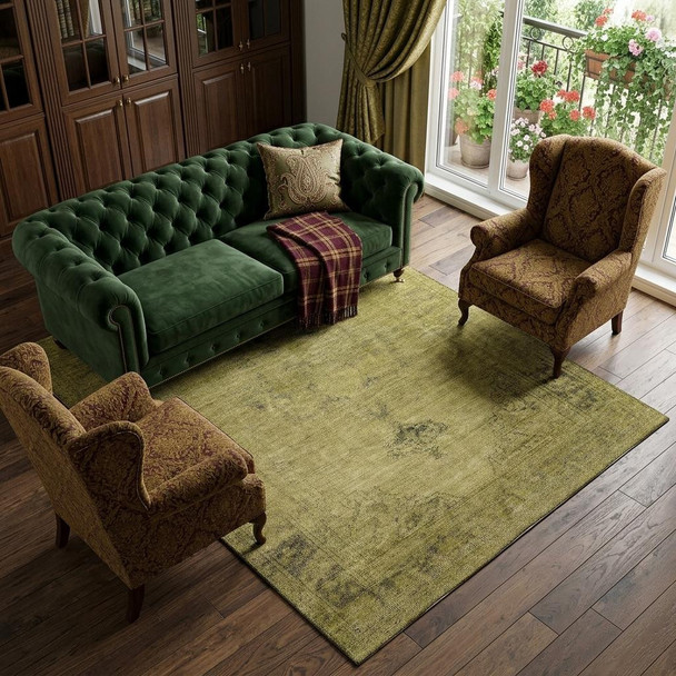 10' X 14' Gold And Wheat Oriental Washable Area Rug With UV Protection