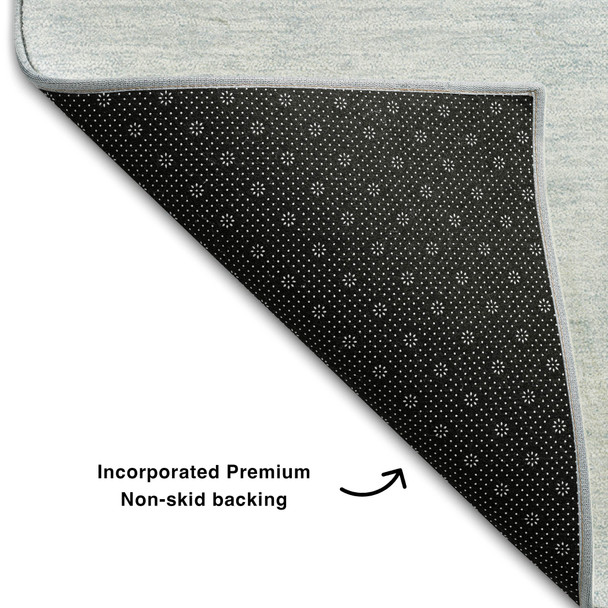 10' X 14' Teal And Ivory Geometric Washable Area Rug With UV Protection