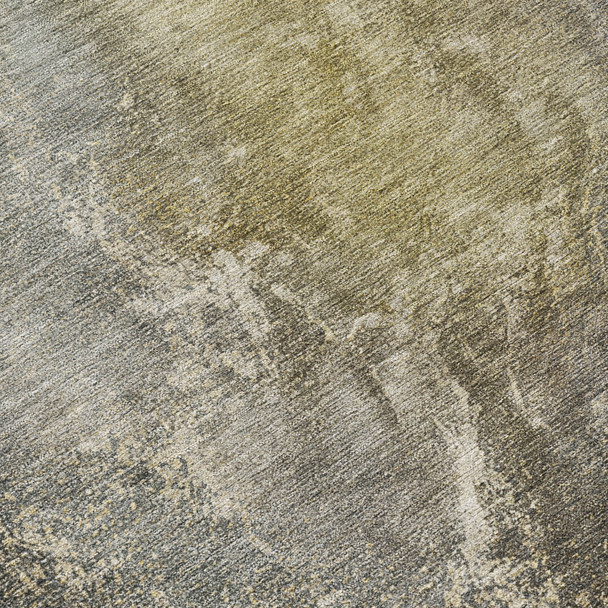 9' X 12' Pewter And Gray Abstract Washable Indoor Outdoor Area Rug