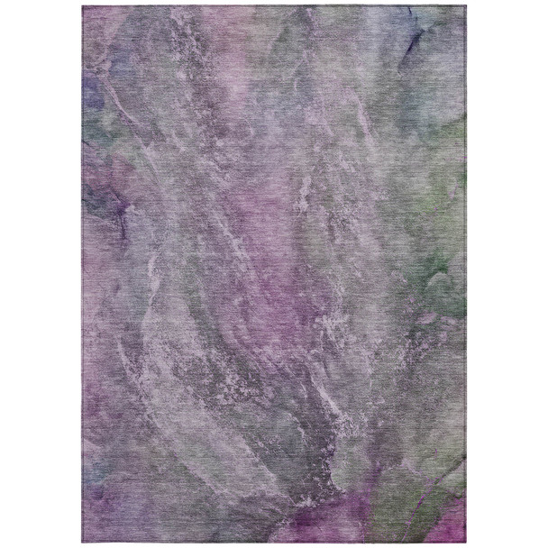 10' X 14' Plum And Ivory Abstract Washable Indoor Outdoor Area Rug