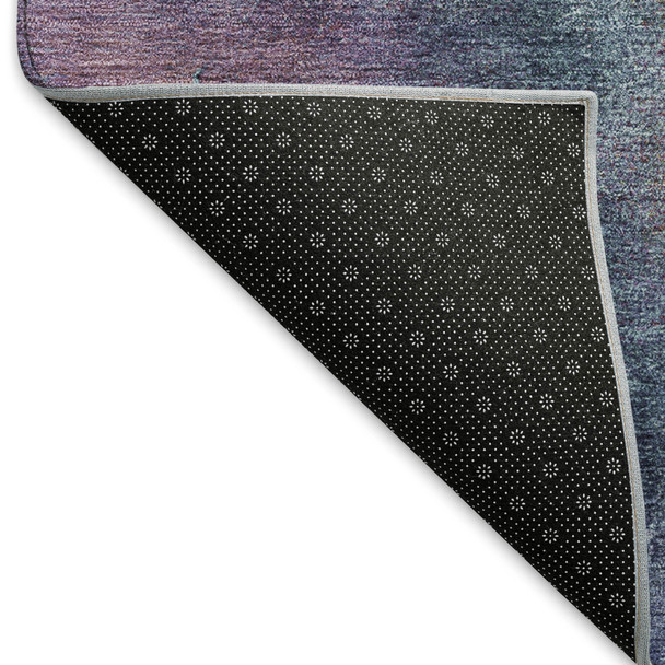 9' X 12' Blue Gray And Green Abstract Washable Indoor Outdoor Area Rug