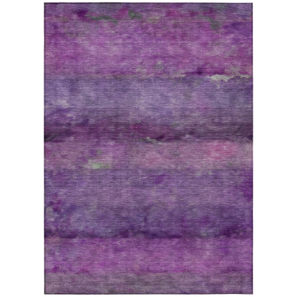 8' X 10' Purple And Plum Abstract Washable Indoor Outdoor Area Rug