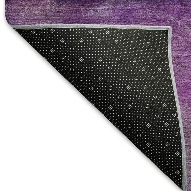 9' X 12' Purple And Plum Abstract Washable Indoor Outdoor Area Rug