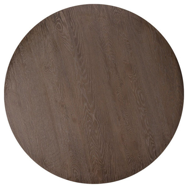 48" Natural Solid Wood Pedestal Base Round Top Dining Table