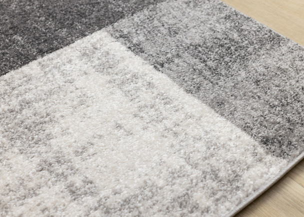 8' X 11' Black And Gray Abstract Area Rug