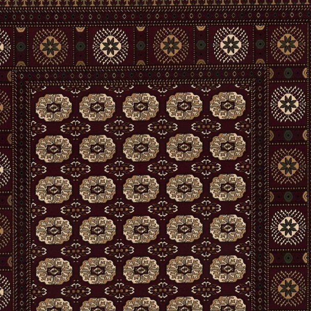 10' Red And Ivory Floral Medallion Runner Rug